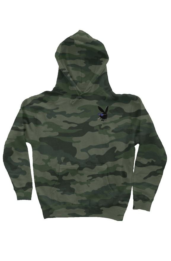 Camo Independent Heavyweight Hoodie With Black Bunny