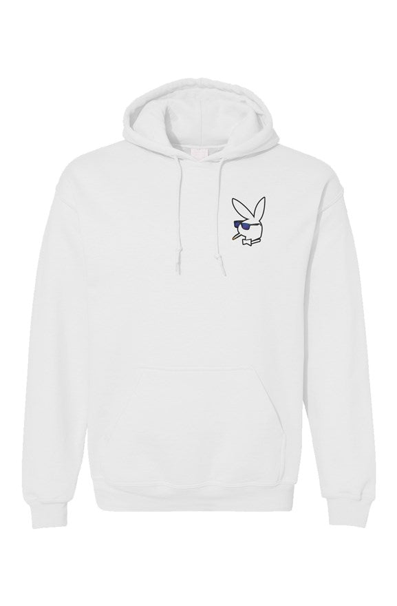 Premium Men's pullover hoodie with White Bunny