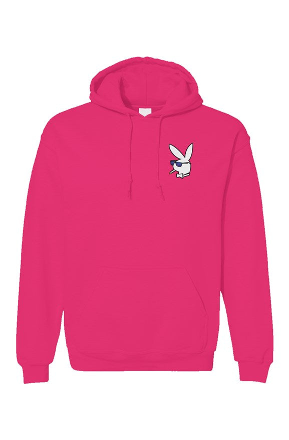 Premium Men's pullover hoodie with White Bunny