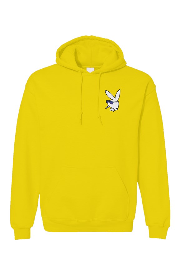 Premium Men's pullover hoodie with White Bunny