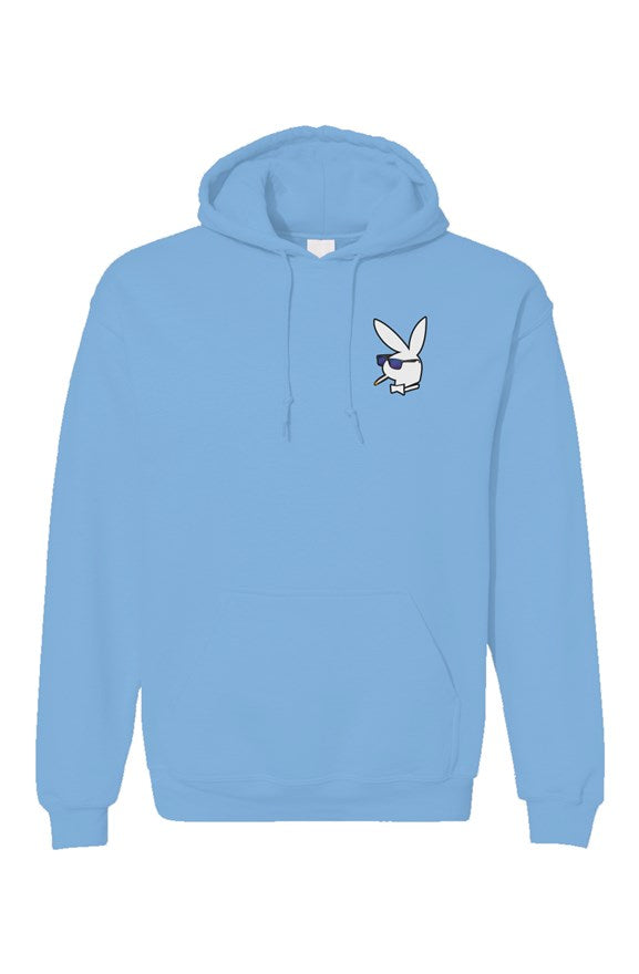 Premium Men's pullover hoodie with White Bunny