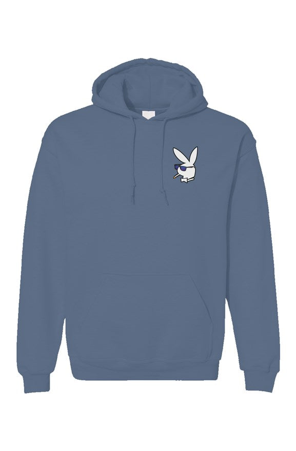Premium Men's pullover hoodie with White Bunny