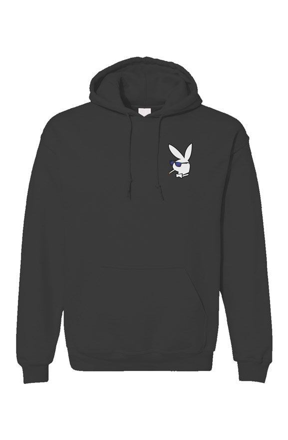 Premium Men's pullover hoodie with White Bunny