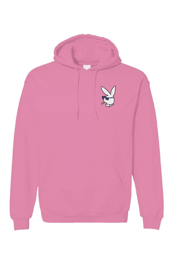 Premium Men's pullover hoodie with White Bunny