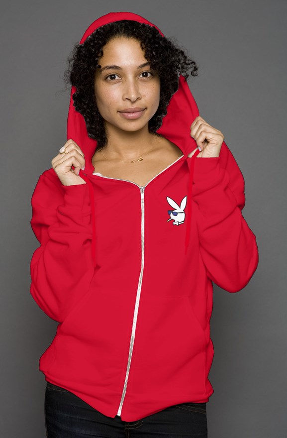 Women's Zip hoodie with White Bunny
