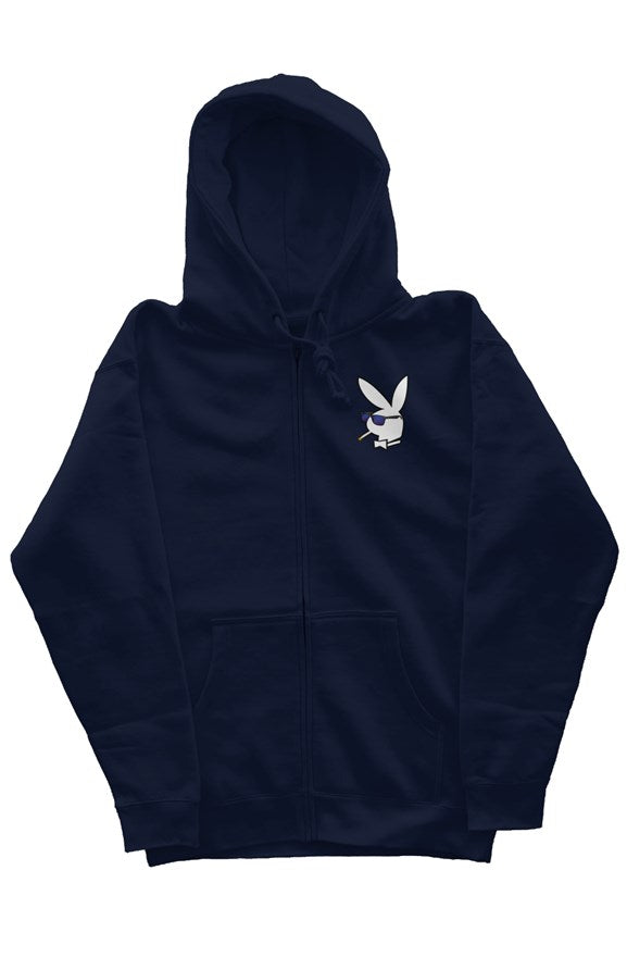 Mens zip hoodie with White Bunny