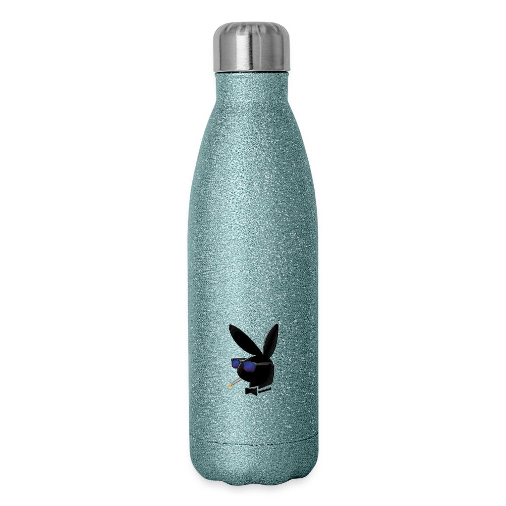 Insulated Stainless Steel Water Bottle - turquoise glitter